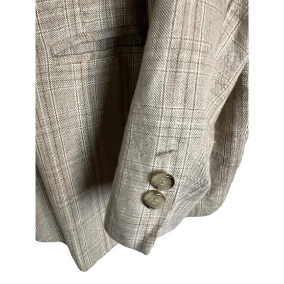 Gap Men's Linen Blazer Sport Coat M Medium Plaid AS IS Preppy Twee Project - Picture 5 of 9
